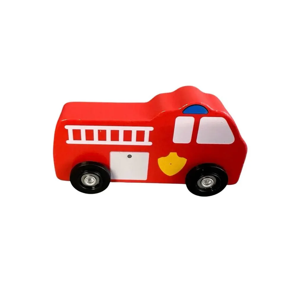 Melissa & Doug Emergency Vehicle Wooden Toy Car Set Fire Truck Police Pretend ￼